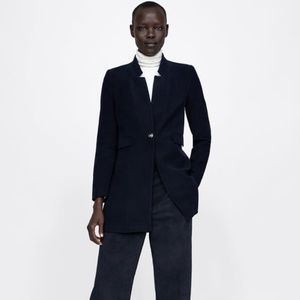 NWT ZARA VELVET FROCK COAT